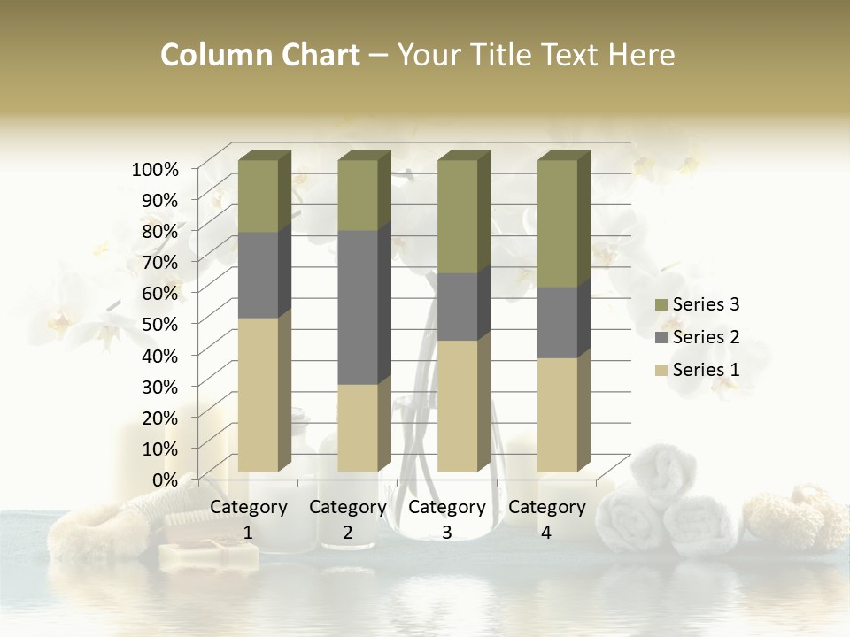 Essential Body Massage Oils In Bottles For Body Care With Reflection PowerPoint Template