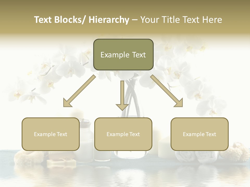 Essential Body Massage Oils In Bottles For Body Care With Reflection PowerPoint Template