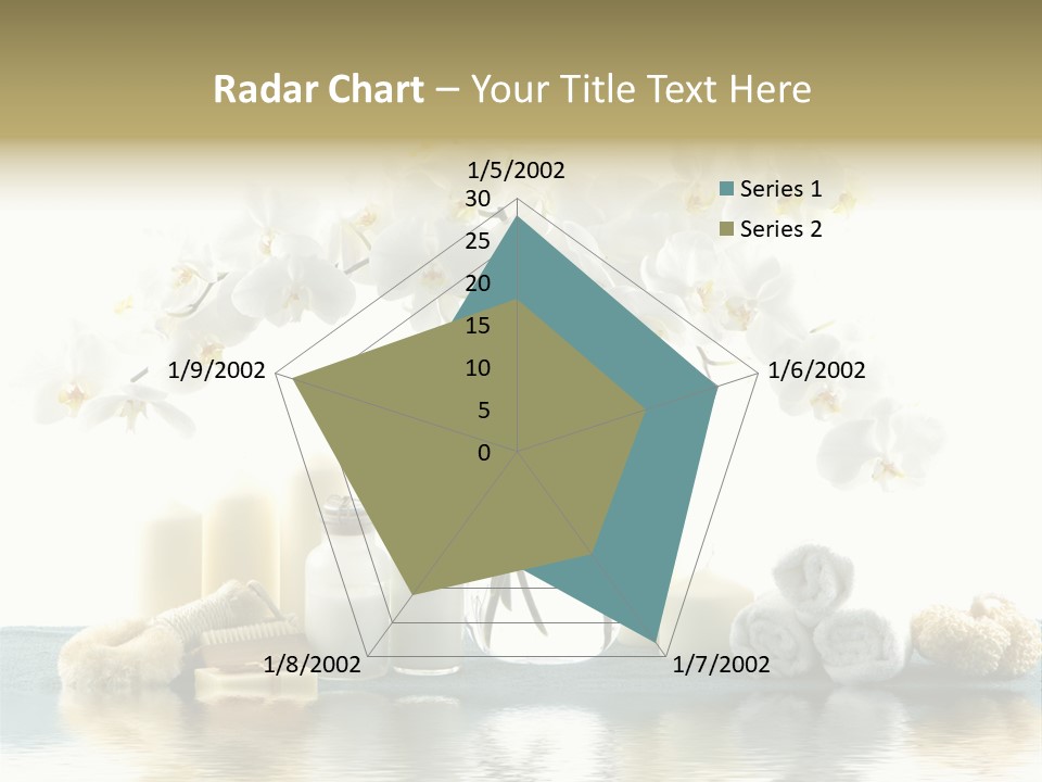 Essential Body Massage Oils In Bottles For Body Care With Reflection PowerPoint Template