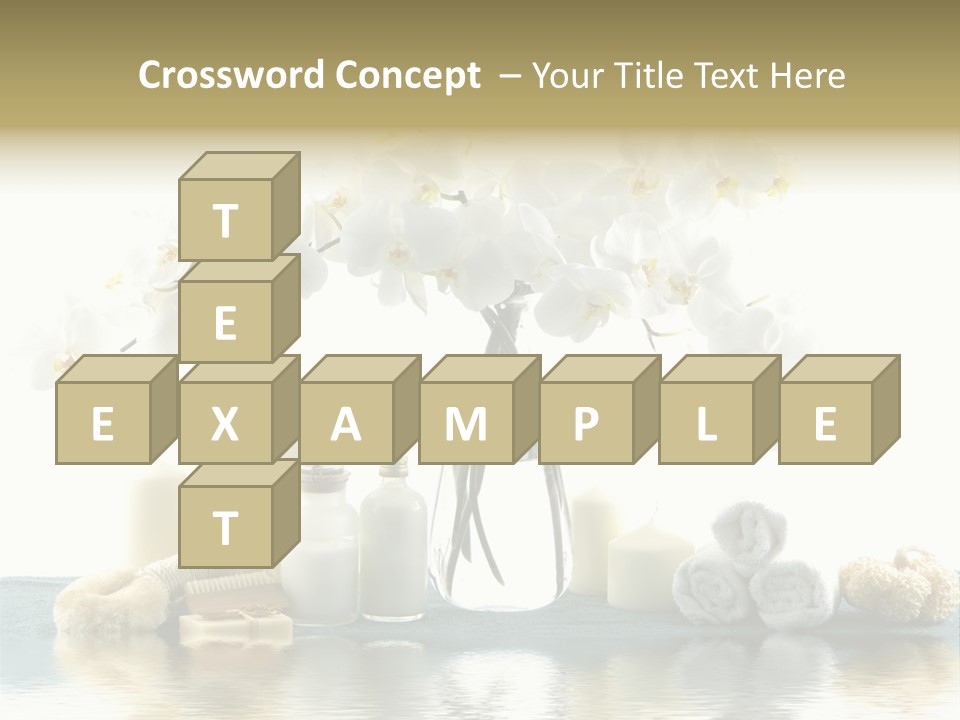 Essential Body Massage Oils In Bottles For Body Care With Reflection PowerPoint Template