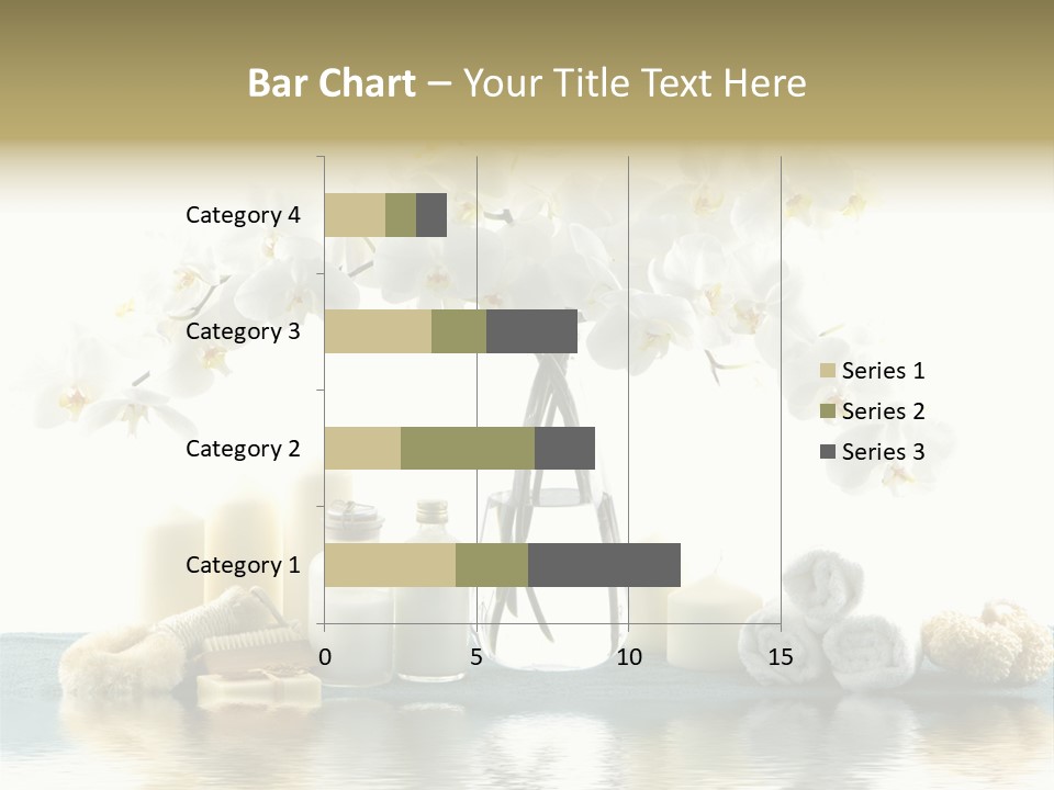 Essential Body Massage Oils In Bottles For Body Care With Reflection PowerPoint Template