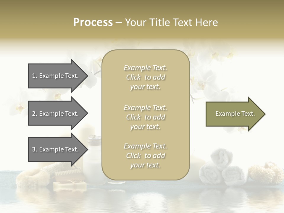 Essential Body Massage Oils In Bottles For Body Care With Reflection PowerPoint Template