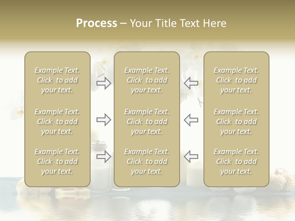 Essential Body Massage Oils In Bottles For Body Care With Reflection PowerPoint Template