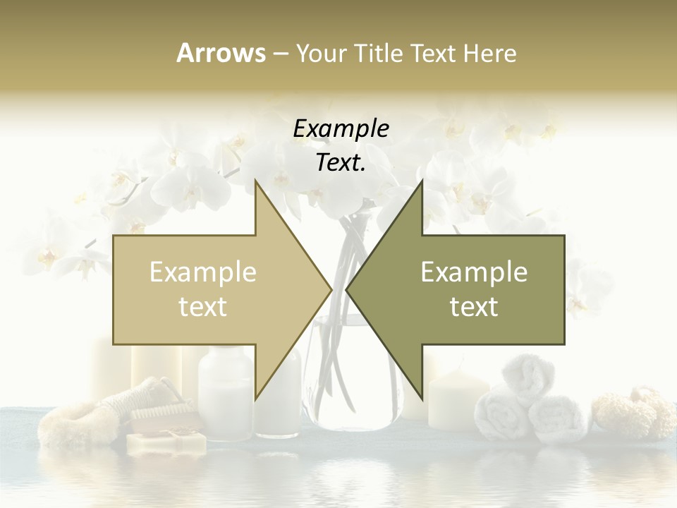 Essential Body Massage Oils In Bottles For Body Care With Reflection PowerPoint Template