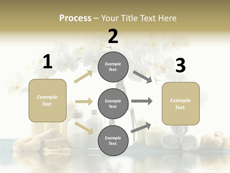 Essential Body Massage Oils In Bottles For Body Care With Reflection PowerPoint Template