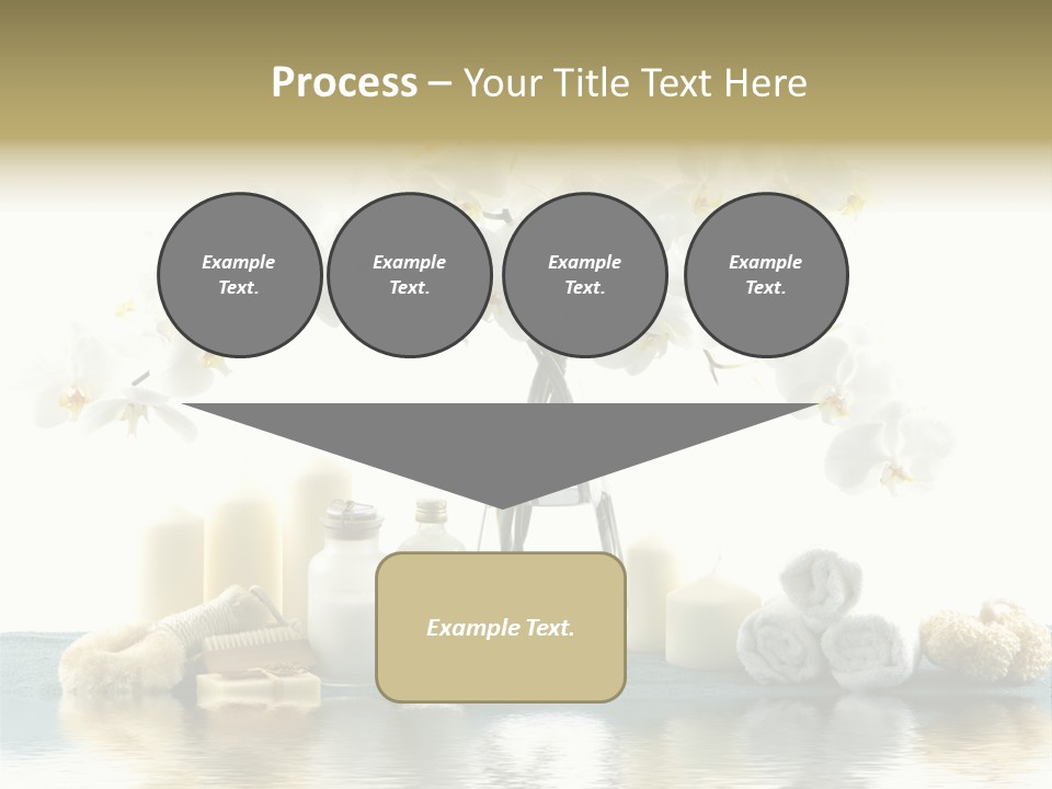 Essential Body Massage Oils In Bottles For Body Care With Reflection PowerPoint Template