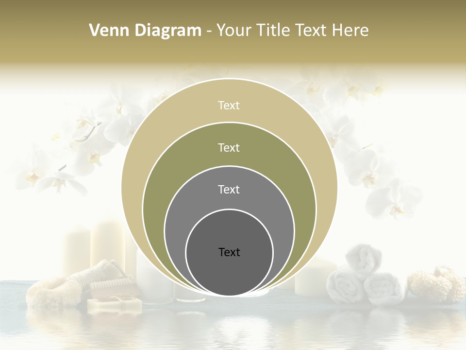 Essential Body Massage Oils In Bottles For Body Care With Reflection PowerPoint Template