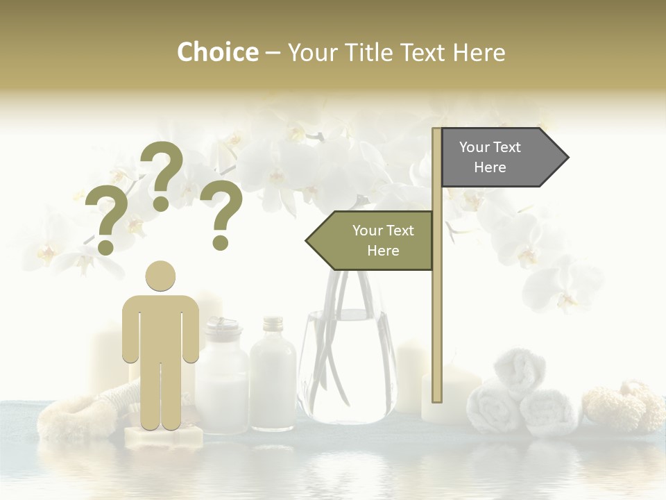 Essential Body Massage Oils In Bottles For Body Care With Reflection PowerPoint Template