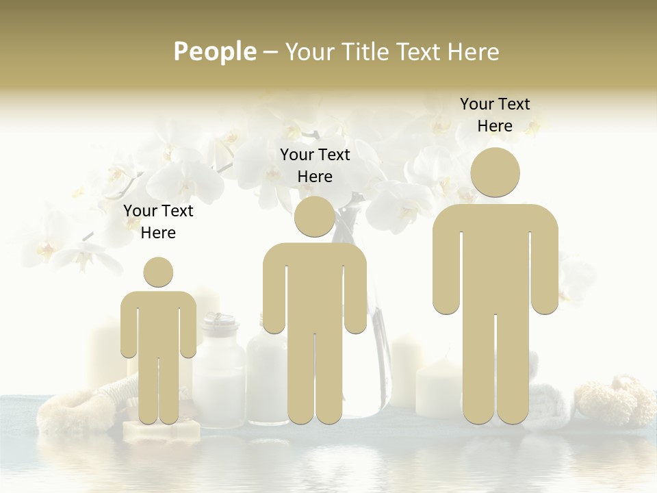 Essential Body Massage Oils In Bottles For Body Care With Reflection PowerPoint Template