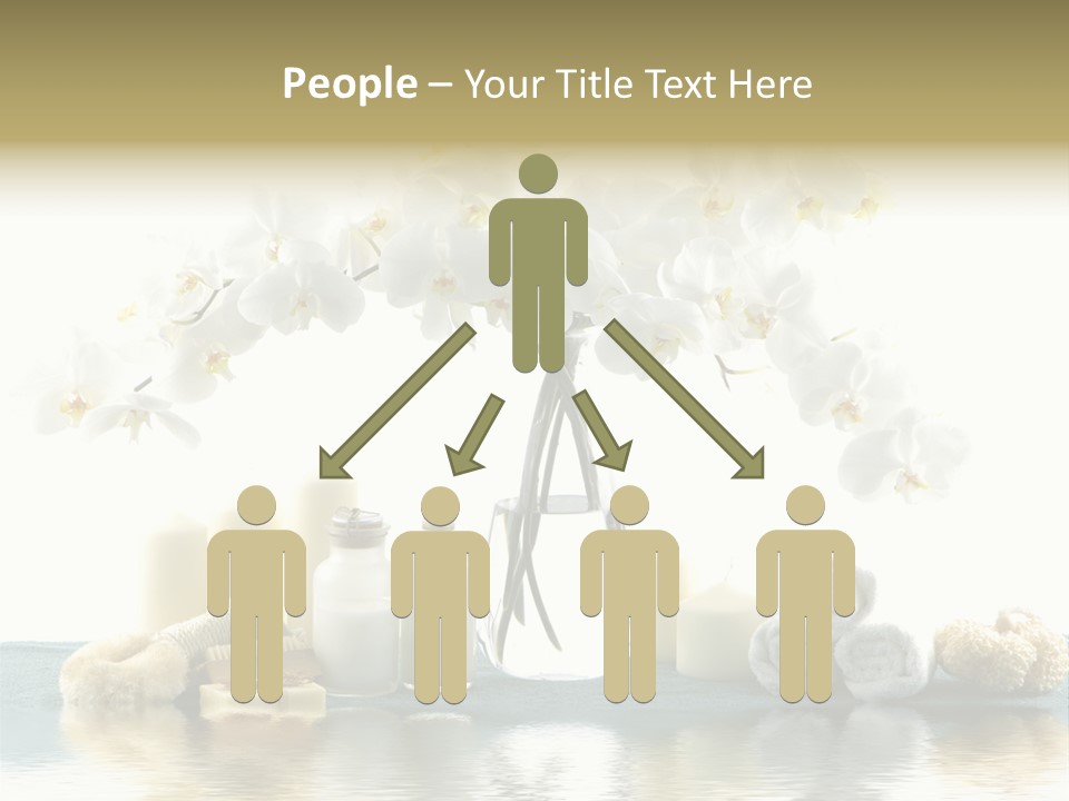 Essential Body Massage Oils In Bottles For Body Care With Reflection PowerPoint Template