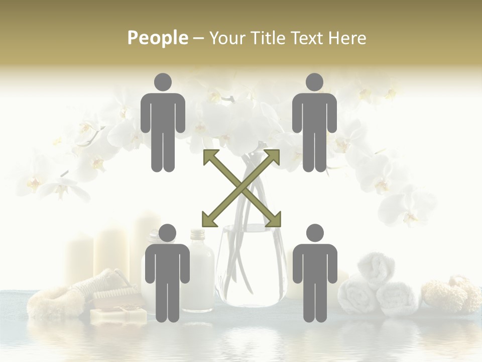 Essential Body Massage Oils In Bottles For Body Care With Reflection PowerPoint Template