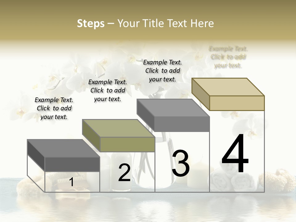 Essential Body Massage Oils In Bottles For Body Care With Reflection PowerPoint Template