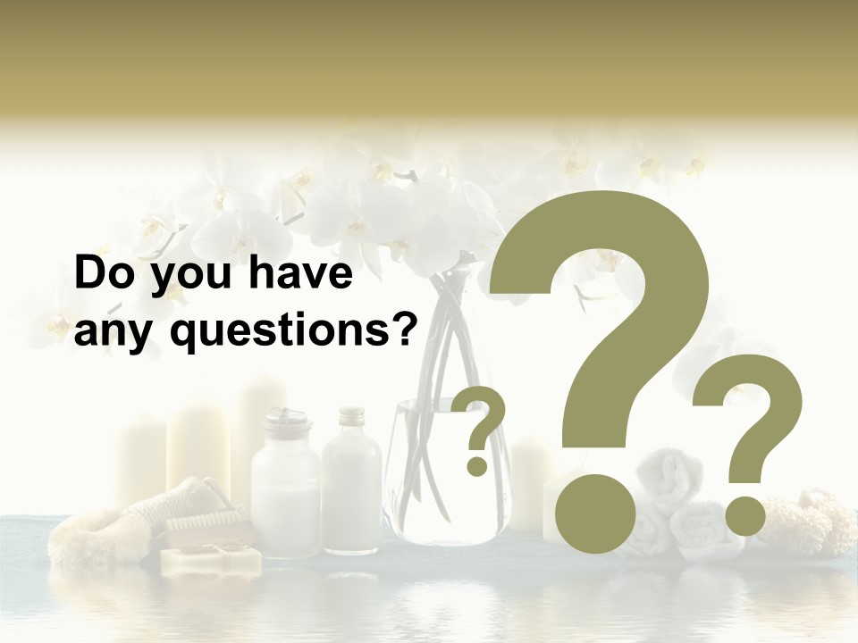 Essential Body Massage Oils In Bottles For Body Care With Reflection PowerPoint Template