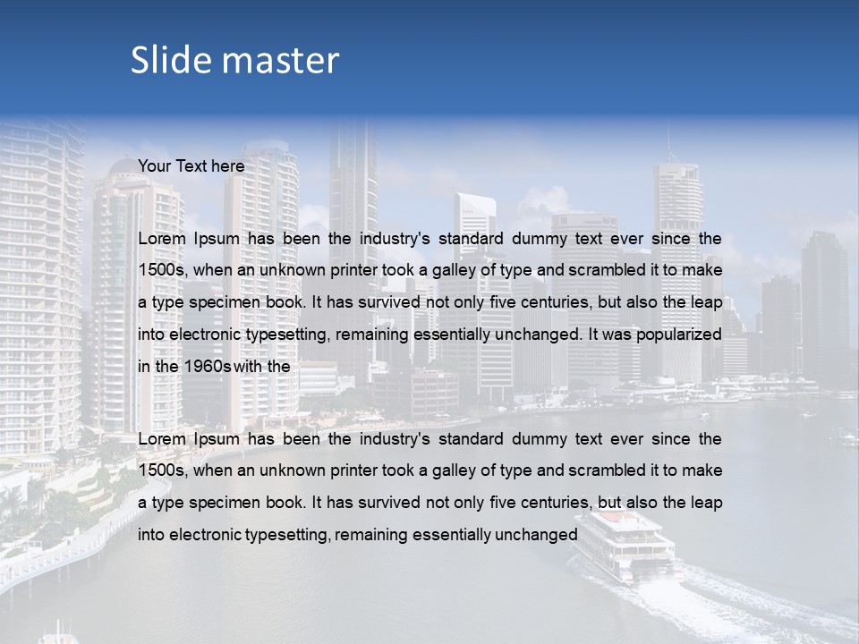 Queensland Capital City Brisbane In Australia, Cbd, Riverside PowerPoint Template