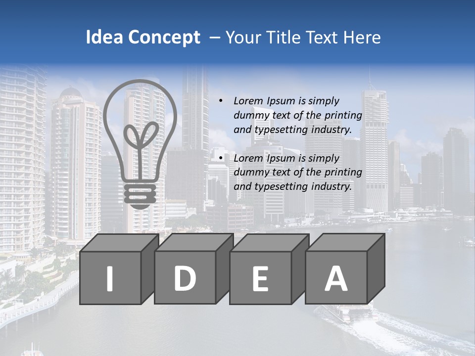 Queensland Capital City Brisbane In Australia, Cbd, Riverside PowerPoint Template