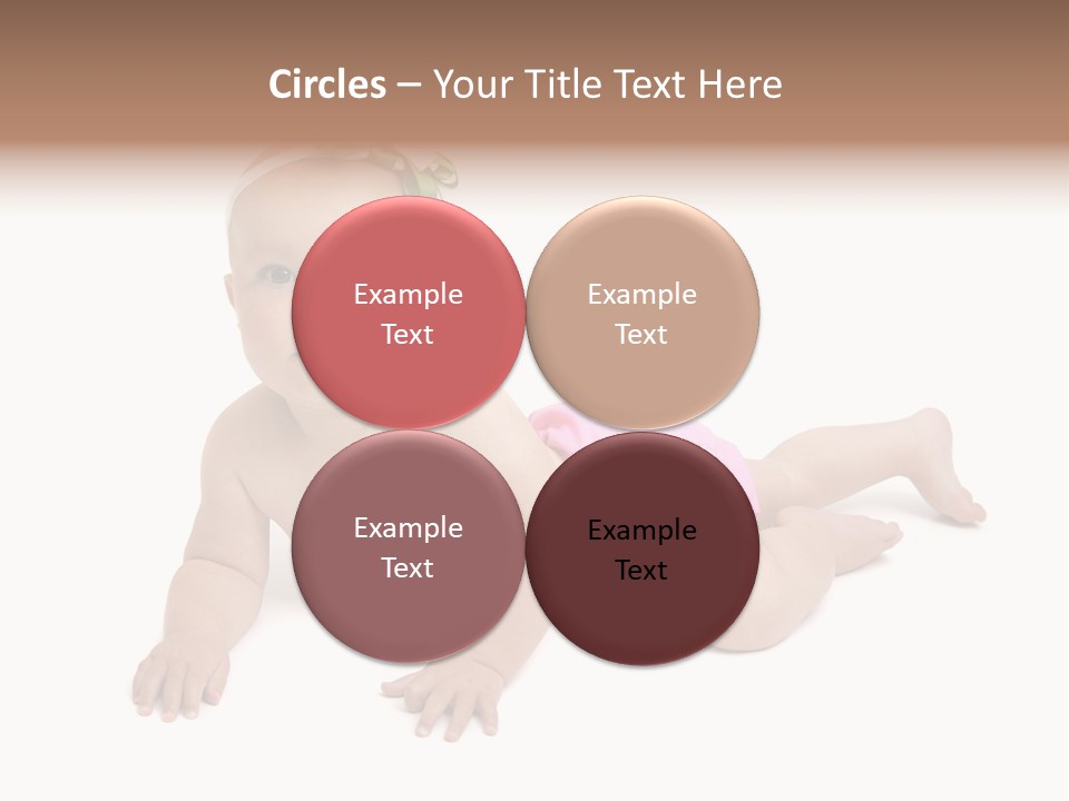 One Full Length Portrait Of A Young Baby Girl In Her Cloth Diaper Over White PowerPoint Template