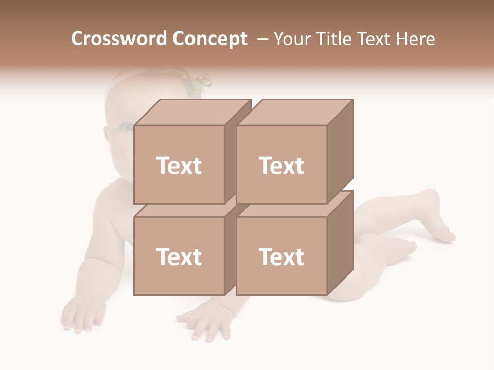 One Full Length Portrait Of A Young Baby Girl In Her Cloth Diaper Over White PowerPoint Template