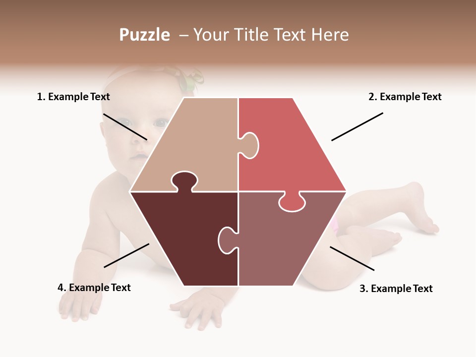 One Full Length Portrait Of A Young Baby Girl In Her Cloth Diaper Over White PowerPoint Template