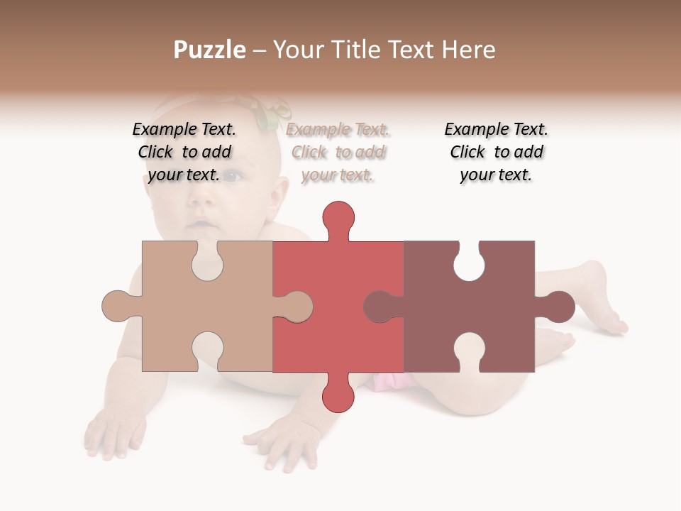 One Full Length Portrait Of A Young Baby Girl In Her Cloth Diaper Over White PowerPoint Template