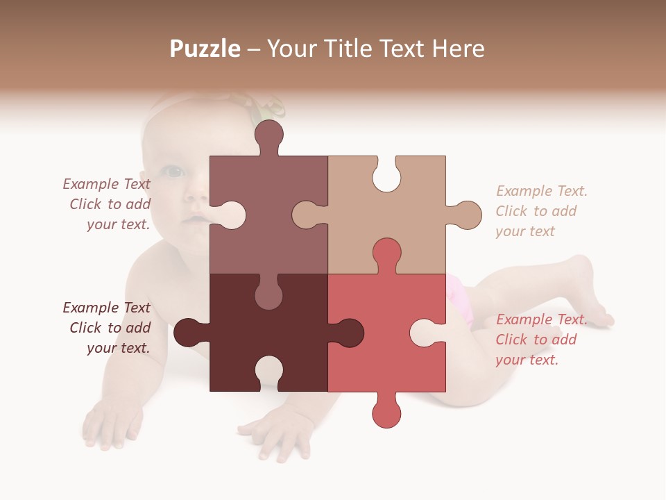 One Full Length Portrait Of A Young Baby Girl In Her Cloth Diaper Over White PowerPoint Template