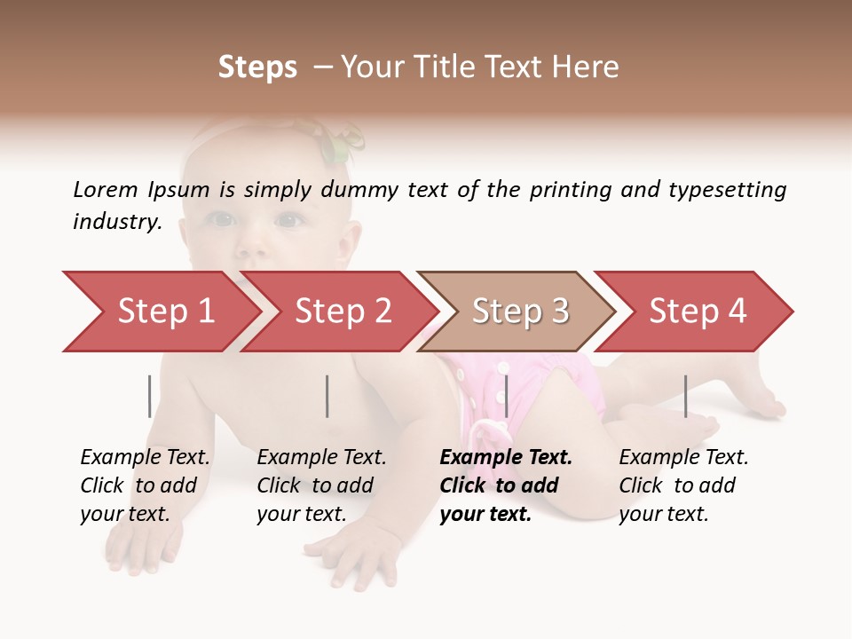 One Full Length Portrait Of A Young Baby Girl In Her Cloth Diaper Over White PowerPoint Template
