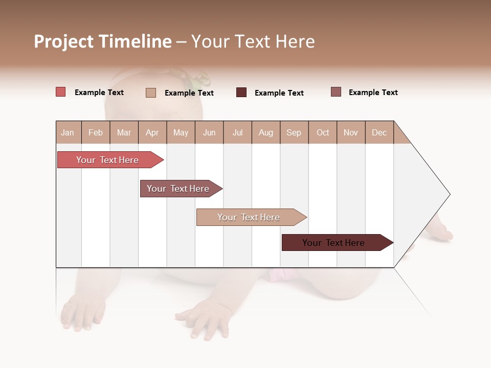 One Full Length Portrait Of A Young Baby Girl In Her Cloth Diaper Over White PowerPoint Template
