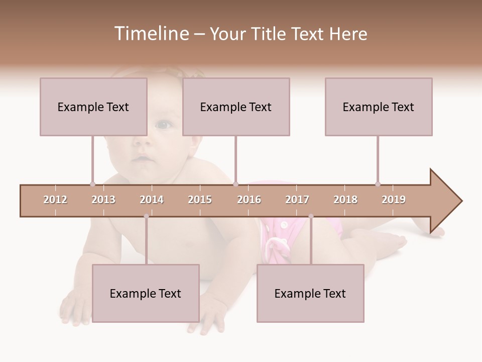 One Full Length Portrait Of A Young Baby Girl In Her Cloth Diaper Over White PowerPoint Template