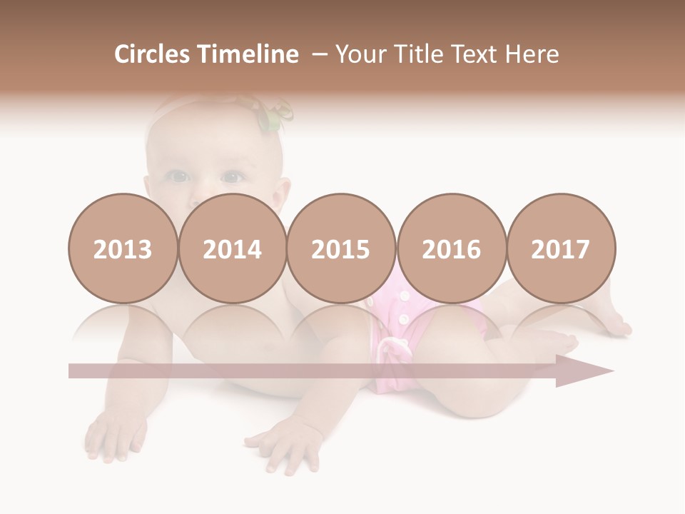 One Full Length Portrait Of A Young Baby Girl In Her Cloth Diaper Over White PowerPoint Template