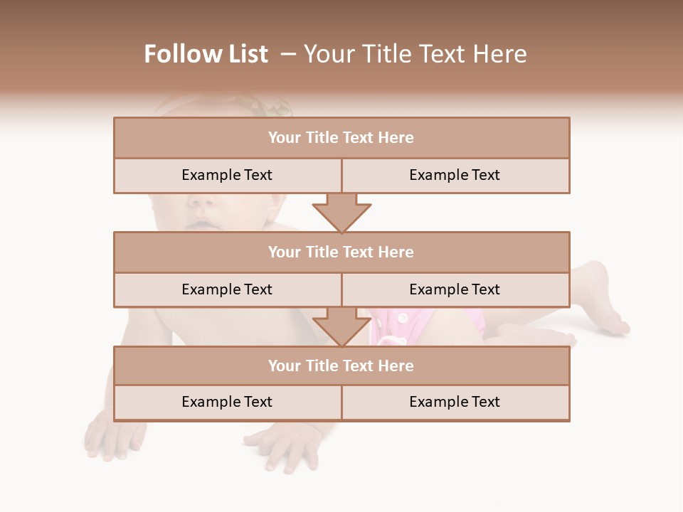 One Full Length Portrait Of A Young Baby Girl In Her Cloth Diaper Over White PowerPoint Template