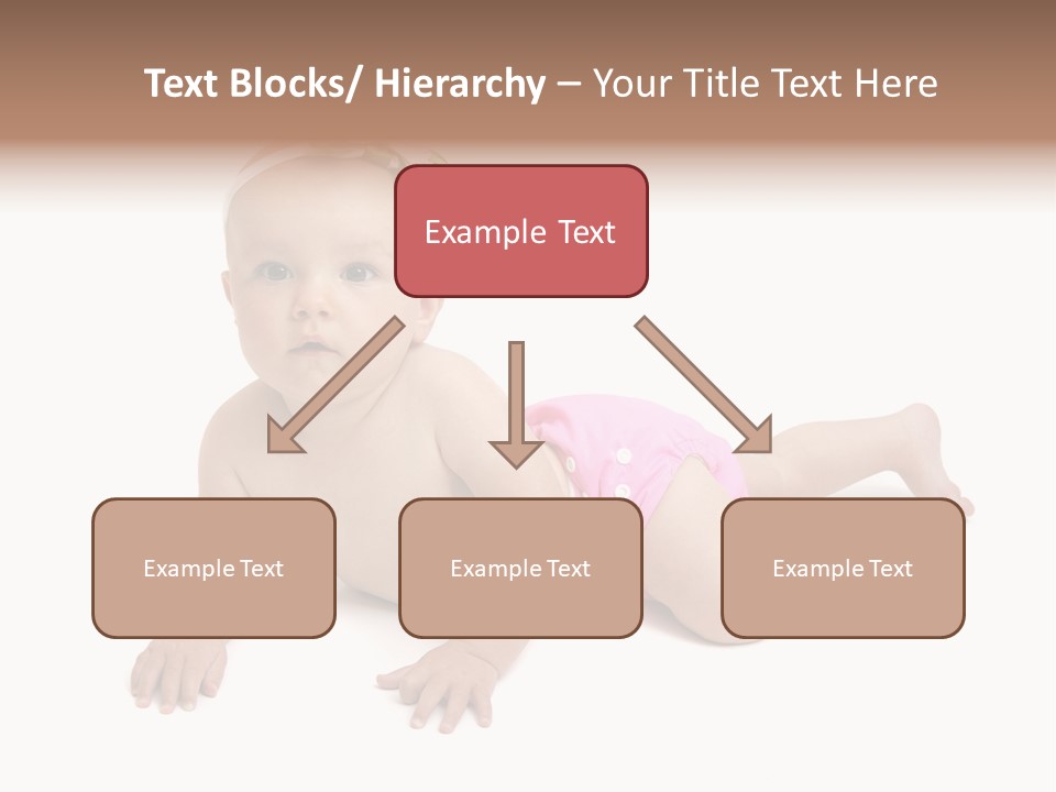 One Full Length Portrait Of A Young Baby Girl In Her Cloth Diaper Over White PowerPoint Template