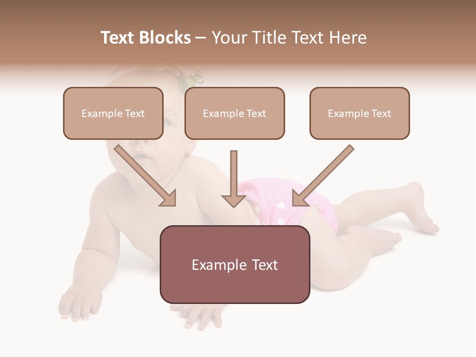 One Full Length Portrait Of A Young Baby Girl In Her Cloth Diaper Over White PowerPoint Template