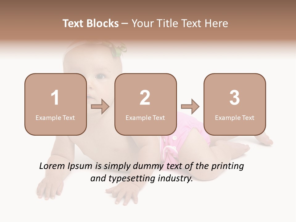 One Full Length Portrait Of A Young Baby Girl In Her Cloth Diaper Over White PowerPoint Template