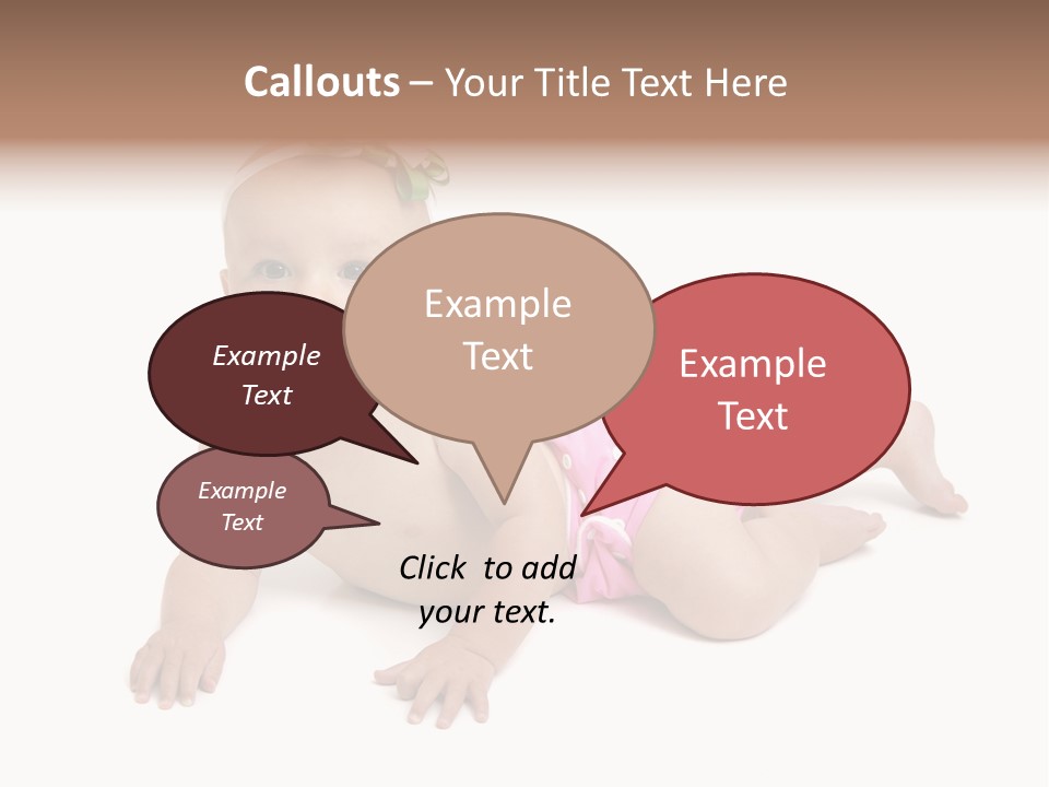 One Full Length Portrait Of A Young Baby Girl In Her Cloth Diaper Over White PowerPoint Template