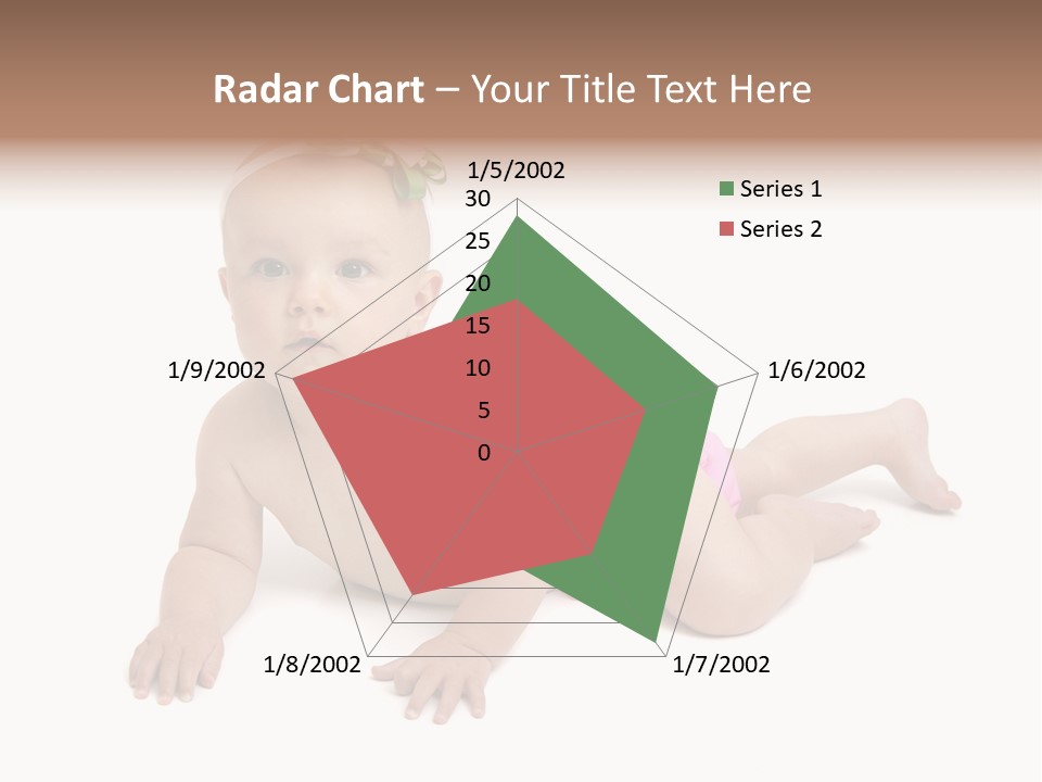 One Full Length Portrait Of A Young Baby Girl In Her Cloth Diaper Over White PowerPoint Template