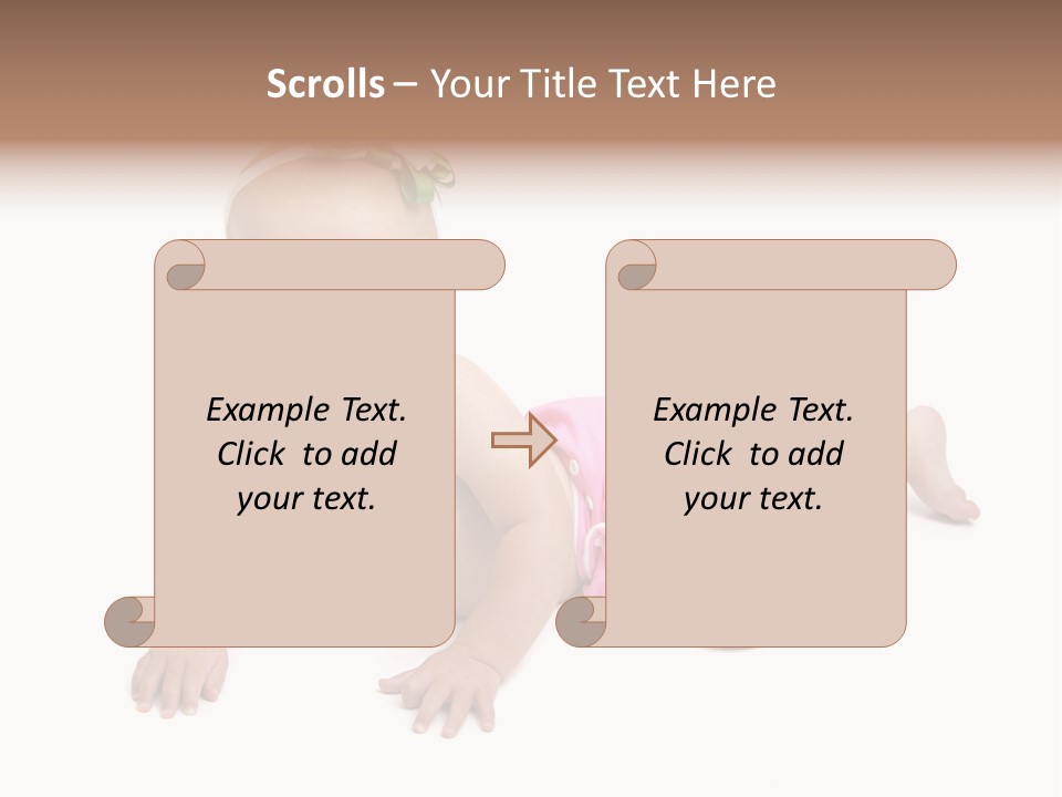 One Full Length Portrait Of A Young Baby Girl In Her Cloth Diaper Over White PowerPoint Template