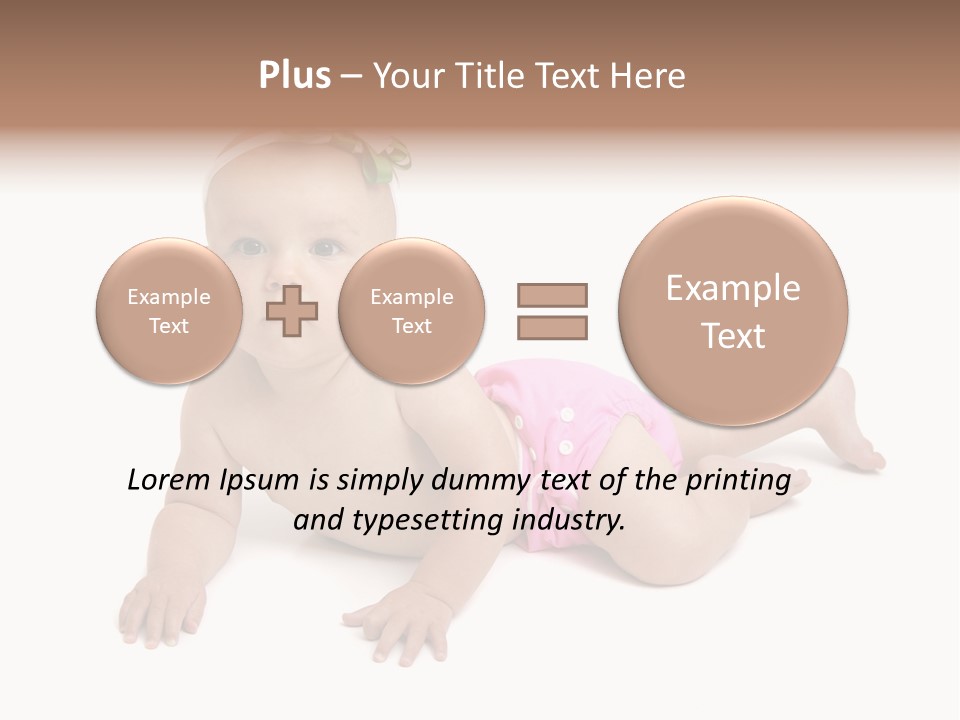 One Full Length Portrait Of A Young Baby Girl In Her Cloth Diaper Over White PowerPoint Template