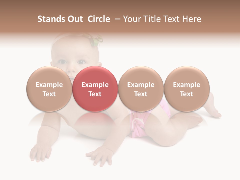 One Full Length Portrait Of A Young Baby Girl In Her Cloth Diaper Over White PowerPoint Template