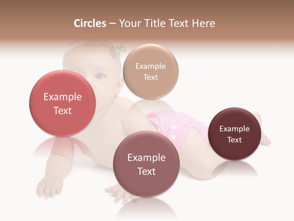 One Full Length Portrait Of A Young Baby Girl In Her Cloth Diaper Over White PowerPoint Template