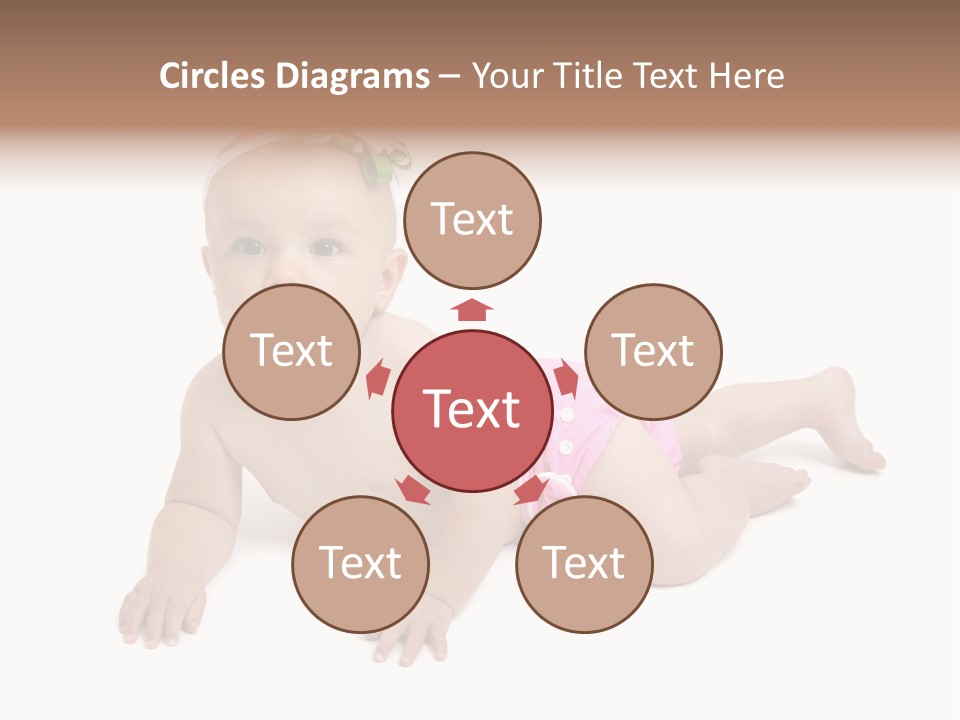 One Full Length Portrait Of A Young Baby Girl In Her Cloth Diaper Over White PowerPoint Template