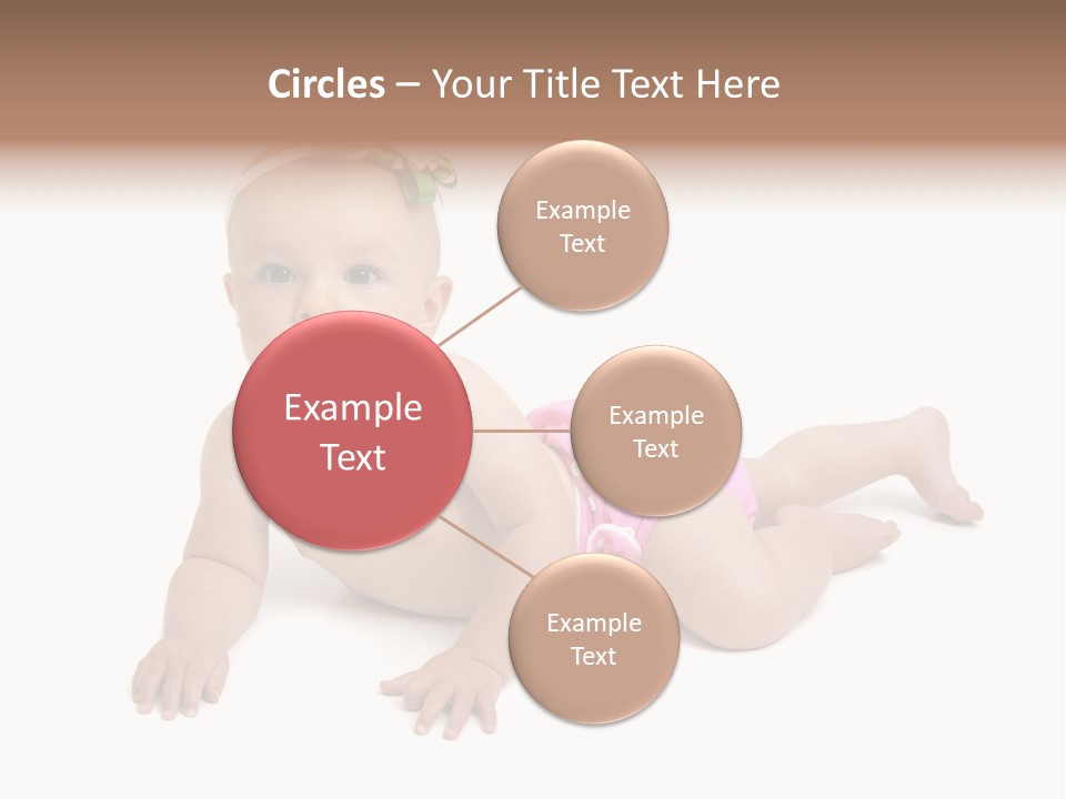 One Full Length Portrait Of A Young Baby Girl In Her Cloth Diaper Over White PowerPoint Template