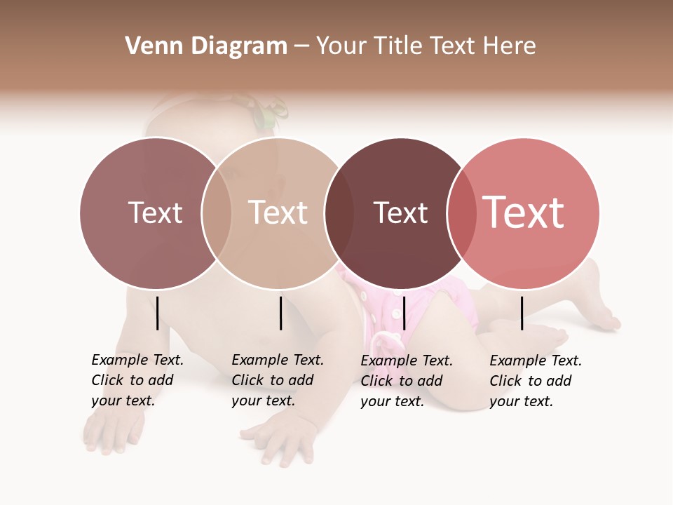 One Full Length Portrait Of A Young Baby Girl In Her Cloth Diaper Over White PowerPoint Template