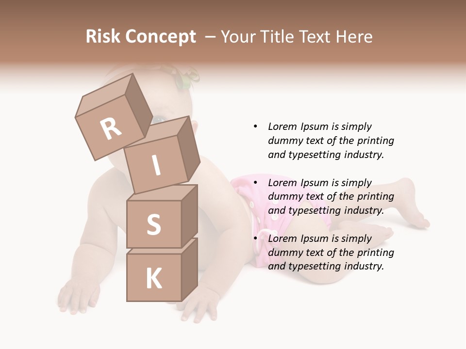 One Full Length Portrait Of A Young Baby Girl In Her Cloth Diaper Over White PowerPoint Template