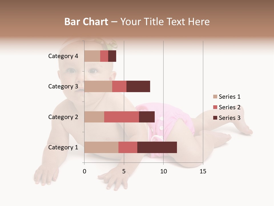 One Full Length Portrait Of A Young Baby Girl In Her Cloth Diaper Over White PowerPoint Template