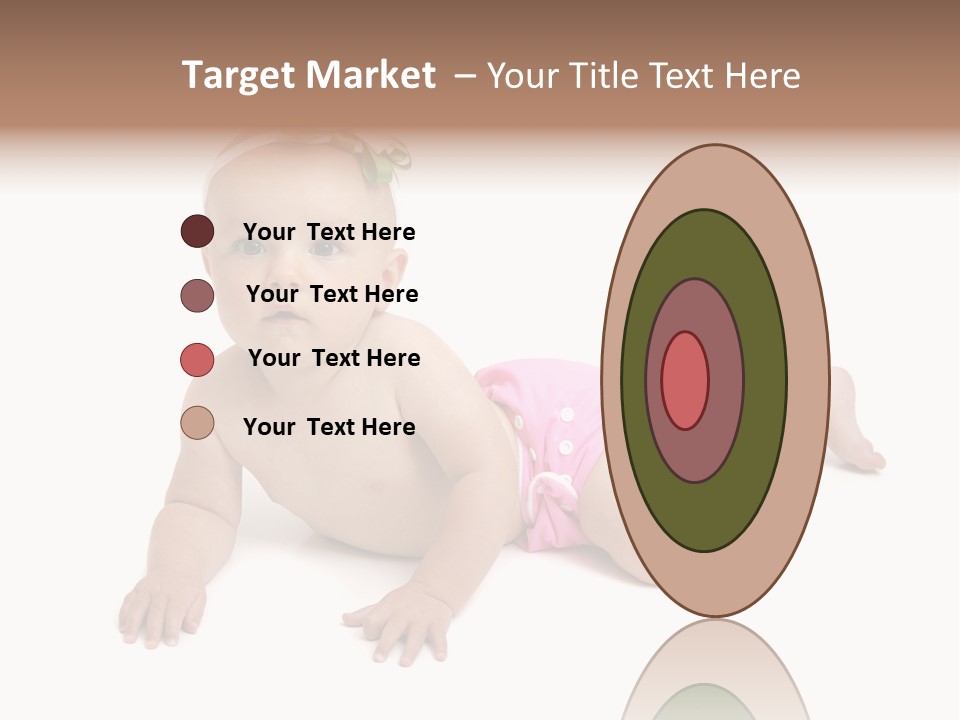 One Full Length Portrait Of A Young Baby Girl In Her Cloth Diaper Over White PowerPoint Template