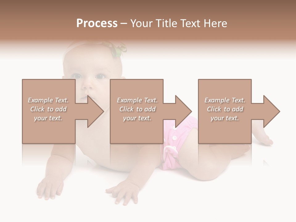 One Full Length Portrait Of A Young Baby Girl In Her Cloth Diaper Over White PowerPoint Template