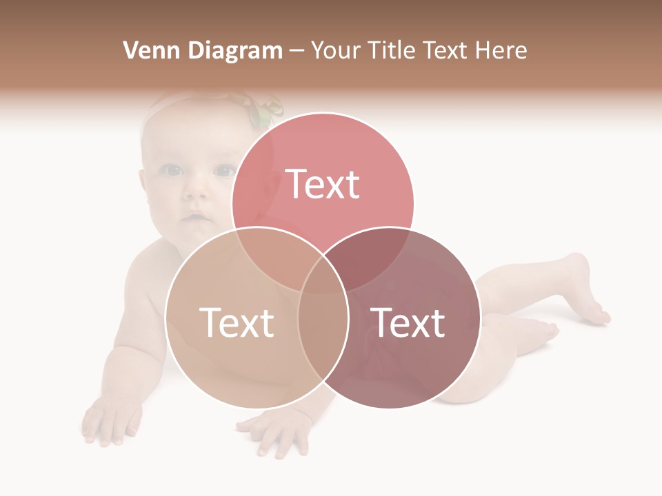 One Full Length Portrait Of A Young Baby Girl In Her Cloth Diaper Over White PowerPoint Template