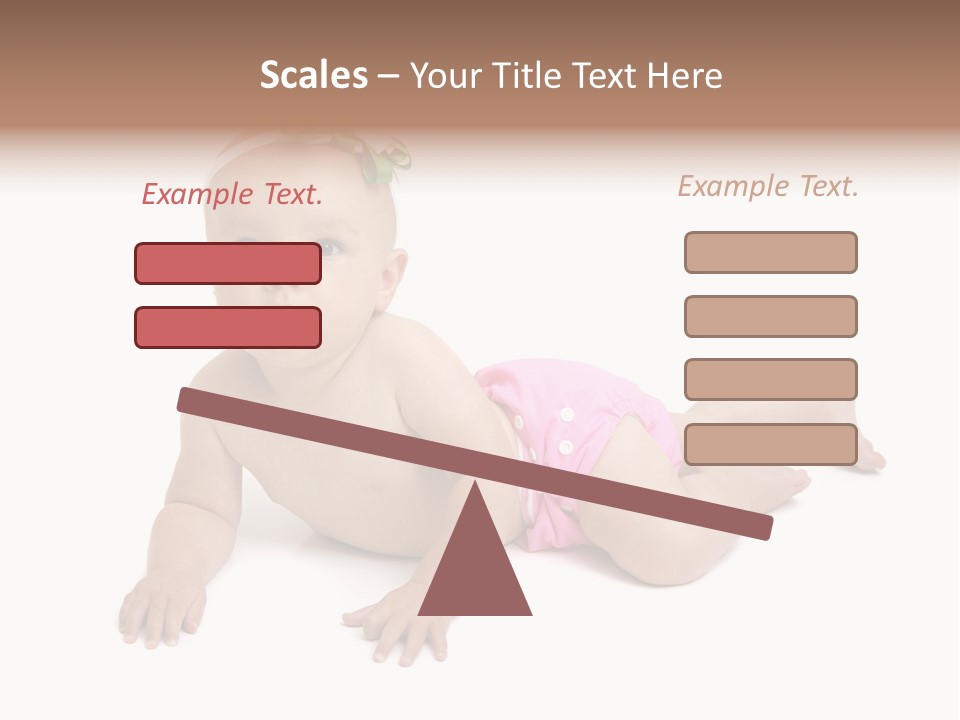 One Full Length Portrait Of A Young Baby Girl In Her Cloth Diaper Over White PowerPoint Template