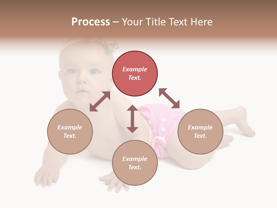 One Full Length Portrait Of A Young Baby Girl In Her Cloth Diaper Over White PowerPoint Template
