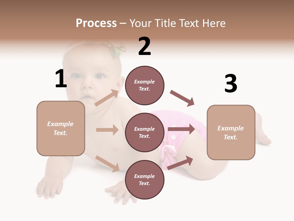 One Full Length Portrait Of A Young Baby Girl In Her Cloth Diaper Over White PowerPoint Template