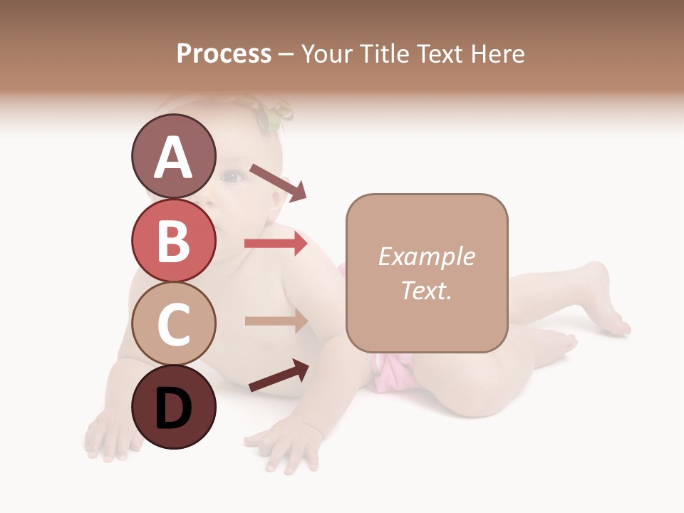 One Full Length Portrait Of A Young Baby Girl In Her Cloth Diaper Over White PowerPoint Template